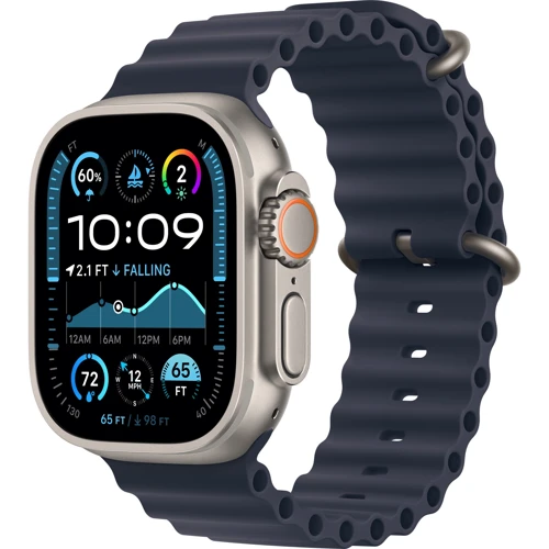 Apple Watch Ultra 2 GPS + Cellular 49mm Natural Titanium Case w. Navy Ocean Band (MX4D3)
